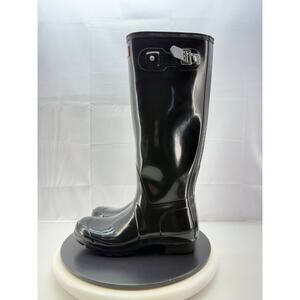 Hunter Original Tall Gloss Rain Boots Women’s Size 8 Black Waterproof Rubber